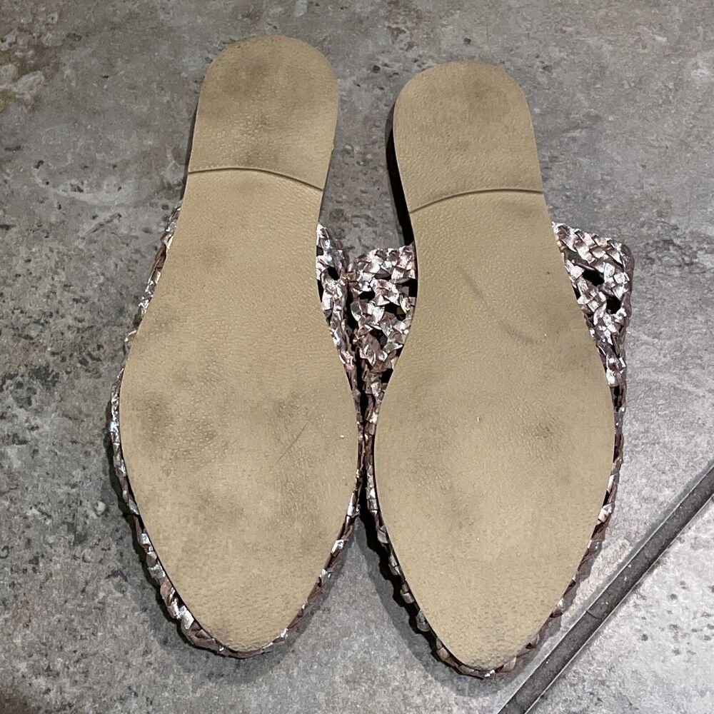 Coconuts By Matisse Island Gold Woven Leather Every Sandal Mule Shoe Womens 6M - Picture 9 of 12
